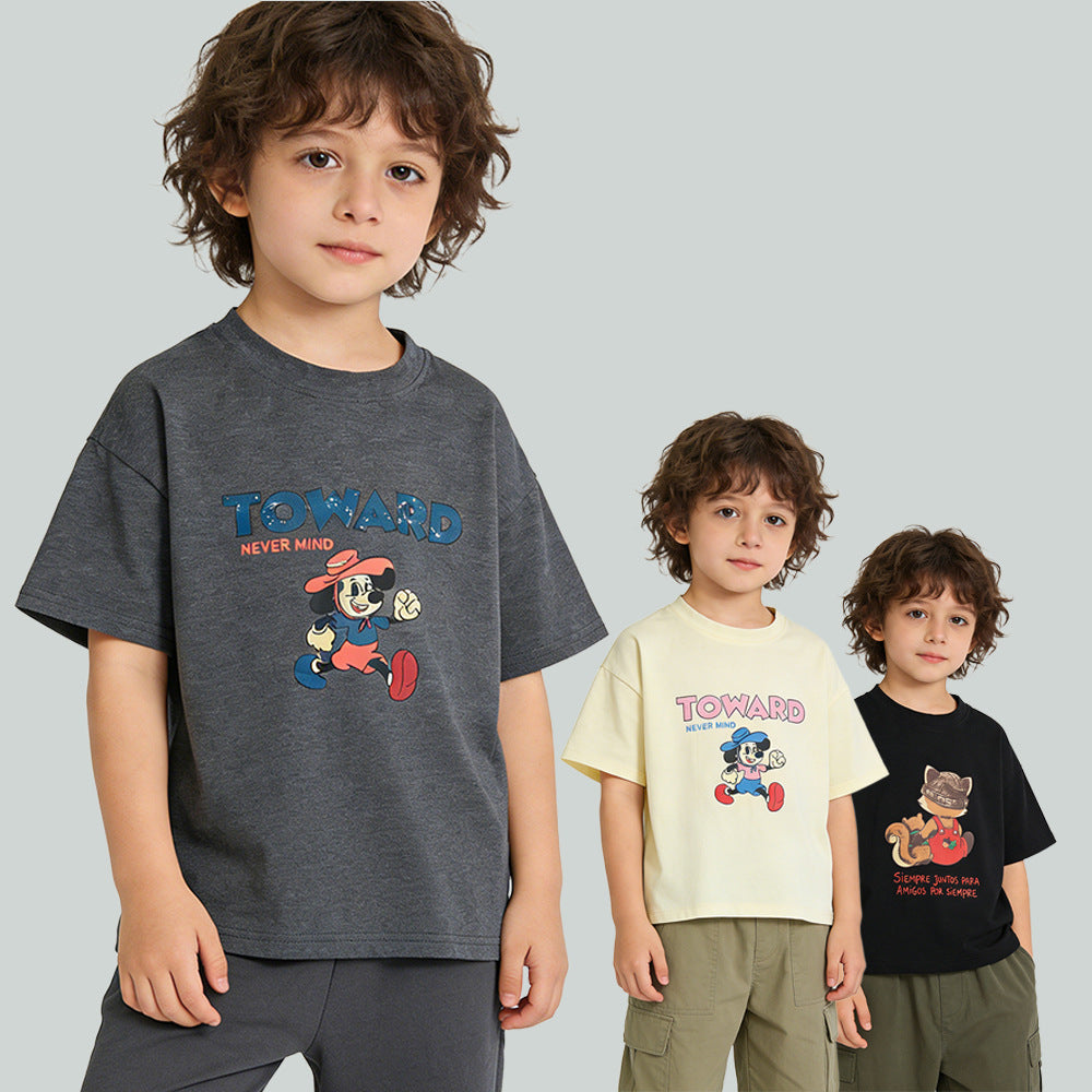 The Playground Peak | Children's Loose Fit Pure Cotton Lycra Summer T-Shirt