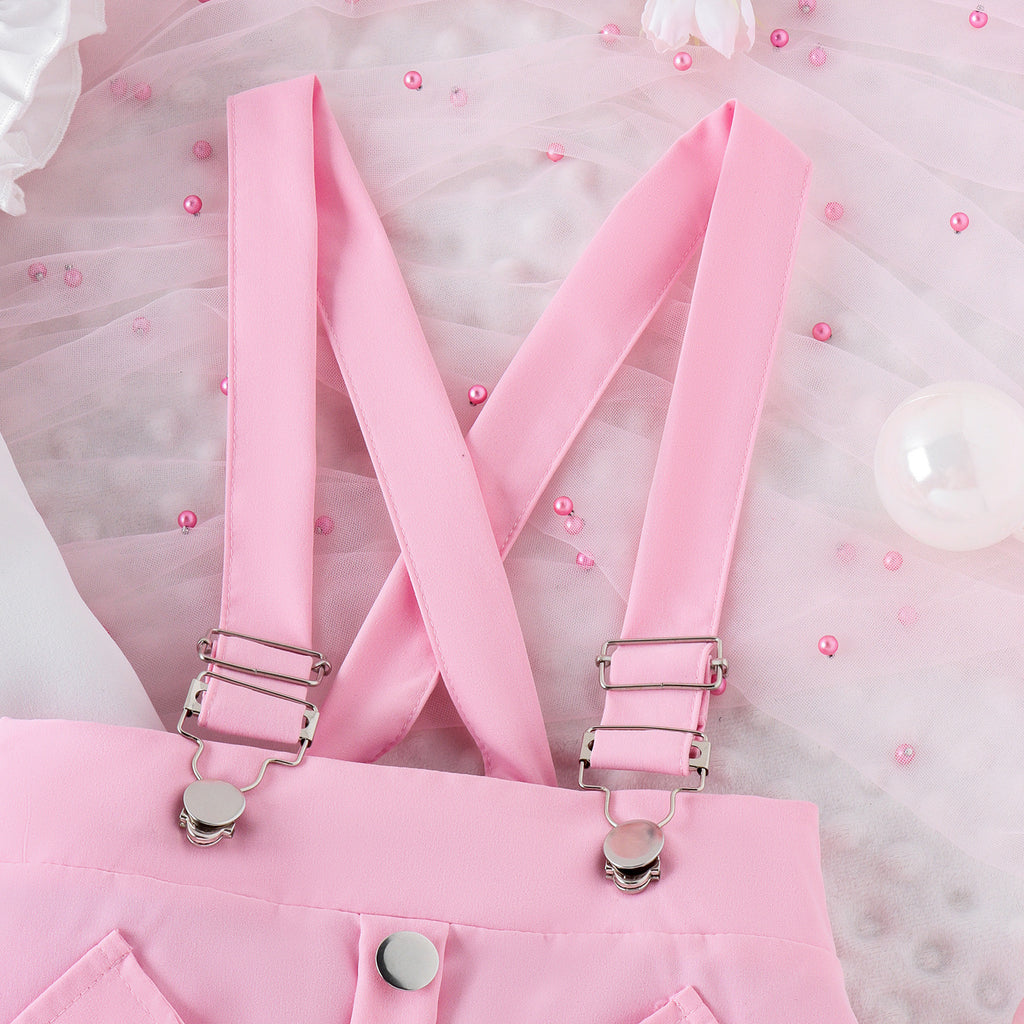The Petal-Puff | 2026 Girls’ "Sweet-Style" Puff Sleeve & Suspender Duo