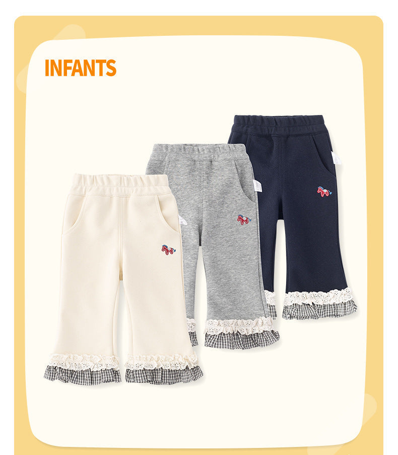 Girls Lace Bell Pants | Kids Spring Casual Trousers
