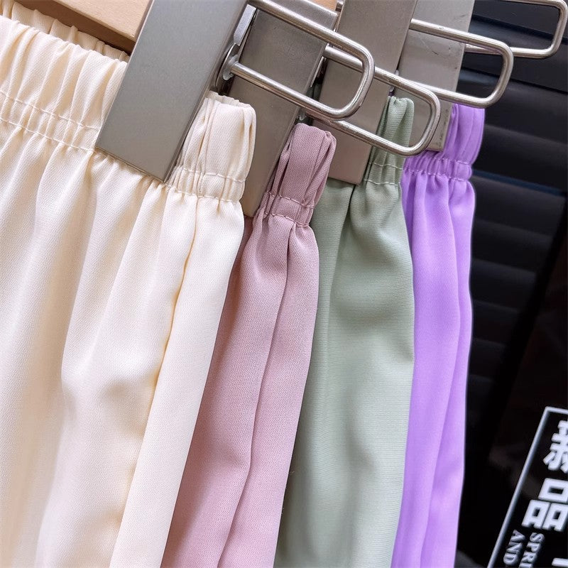 Girls Bow Bloomers Summer Pants | Medium Children Loose Casual Trousers