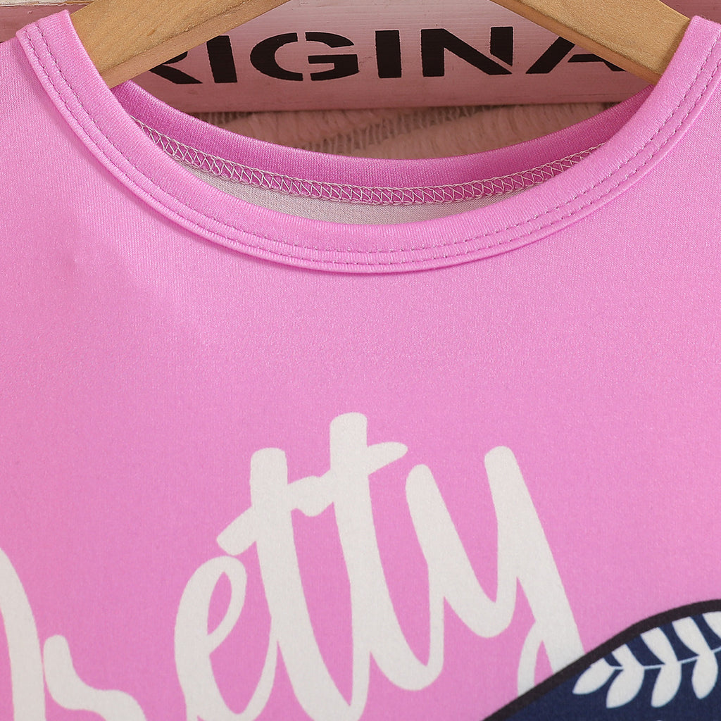 The Riviera Sweetheart | Girls’ Pink T-Shirt & Floral Shorts 2-Piece Set
