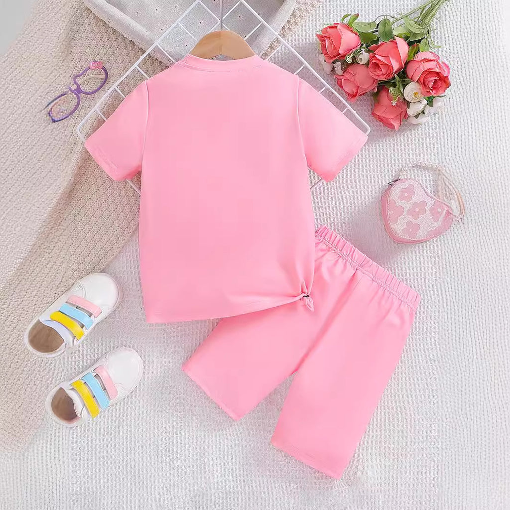 The Whimsy-Street | Girls’ 2026 "Tide" Cartoon Printed Two-Piece Set