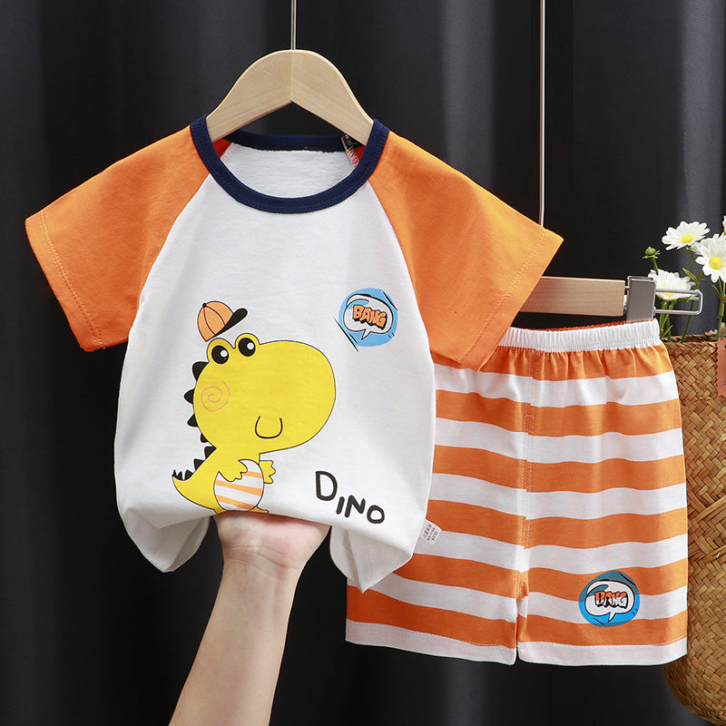 Kids Pure Cotton Summer Set - Breathable Korean Fashion Short-Sleeve Outfit
