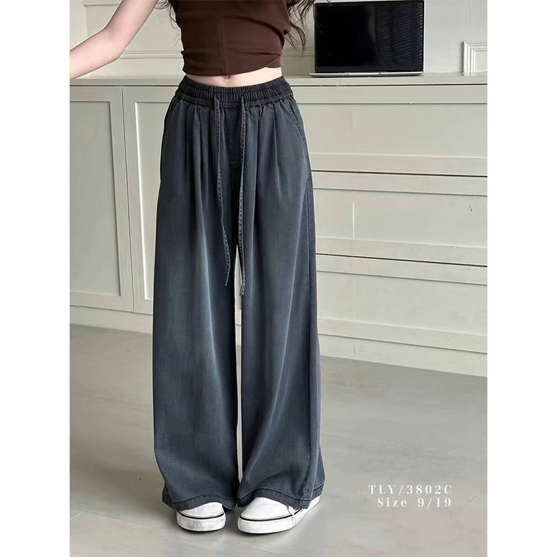 The Silk-Mist Straight | Girls' Tencel-Cotton Wide-Leg Trousers