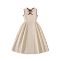 Riviera Elegance | Girls Sleeveless Patchwork Waist Elegant Maxi Dress