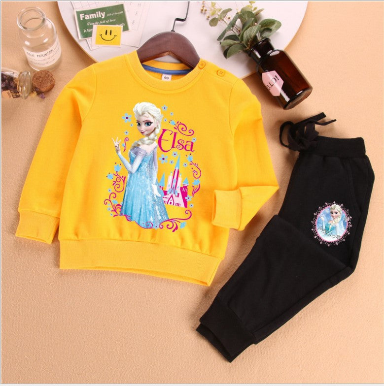 The Royal Autumn | Girls’ Elsa Heart-Print Half-Sleeve Set