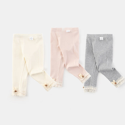 Baby Girl Knitted 3Pcs Trouser Sets | Spring Diaper Leggings Pants
