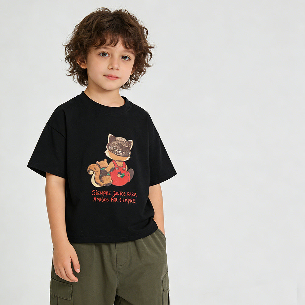 The Playground Peak | Children's Loose Fit Pure Cotton Lycra Summer T-Shirt