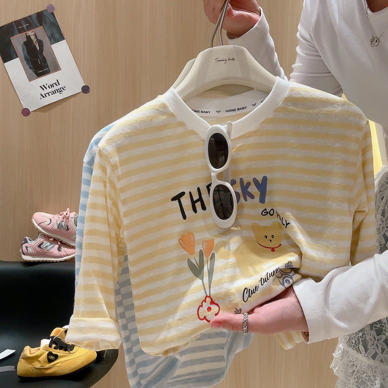 Girls Korean Long Sleeve T-Shirt | Summer Cartoon Sunscreen Top