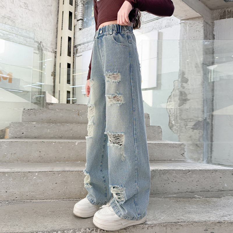 The Amber Pulse | 2025 Orange Tiger Straight-Leg Casual Jeans