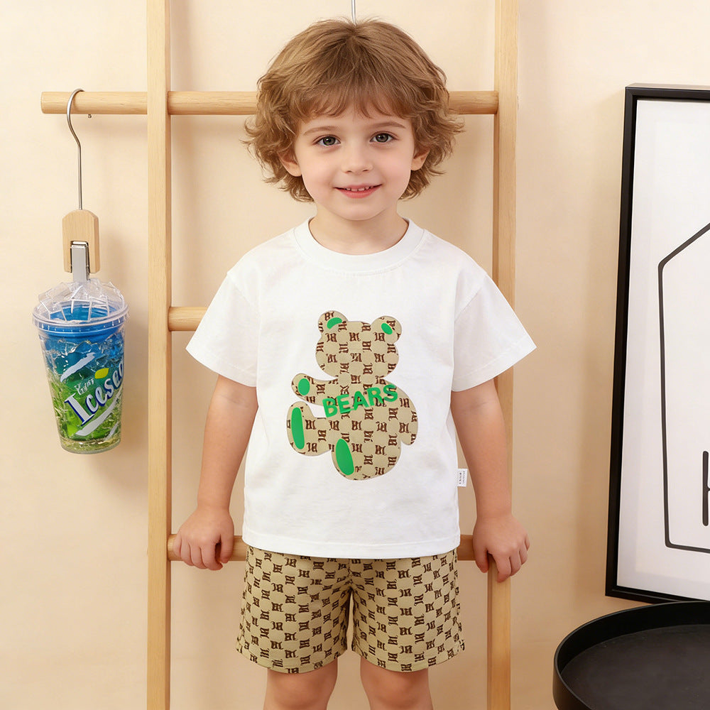 The Coastal Cruiser | Children's Pure Cotton T-Shirt & Shorts Summer Two-Piece Set