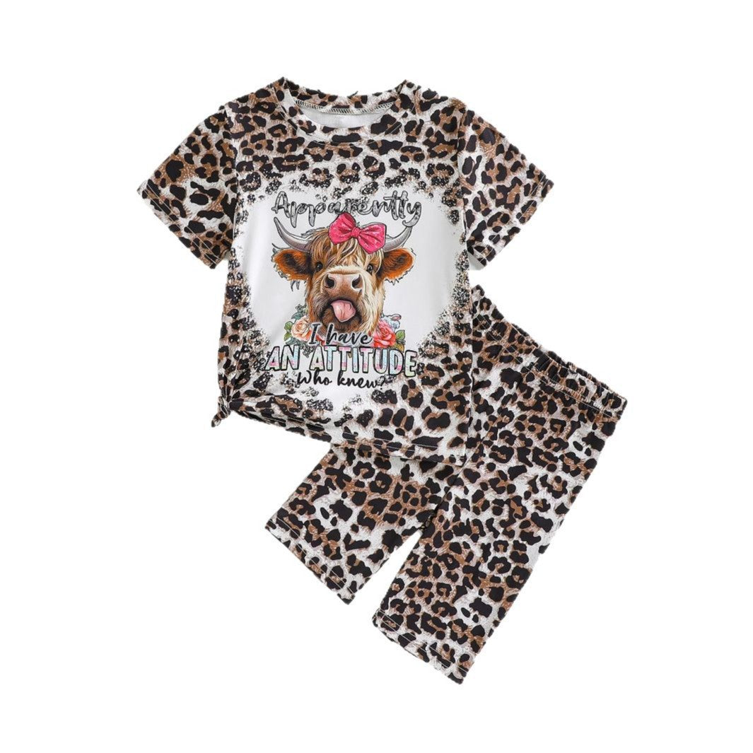 The Wild-Aura | Girls’ 2026 "Cartoon Avatar" Leopard Summer Set
