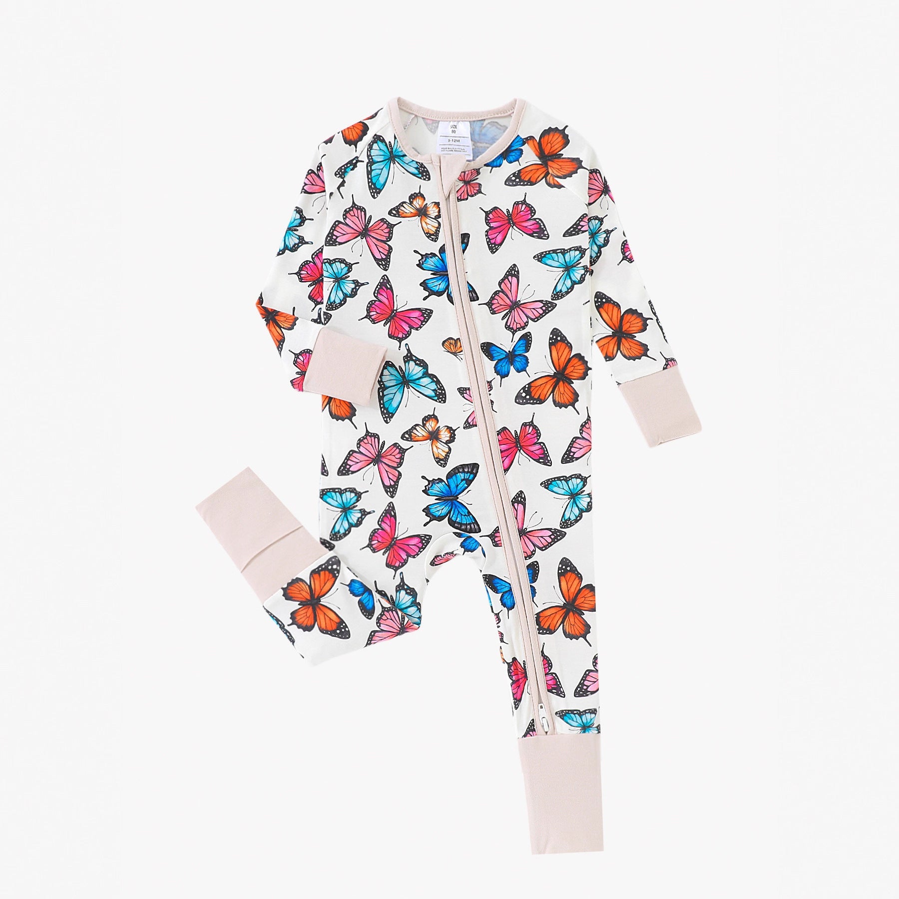 The Painted Wing | Bamboo Fiber Butterfly Zip Onesie