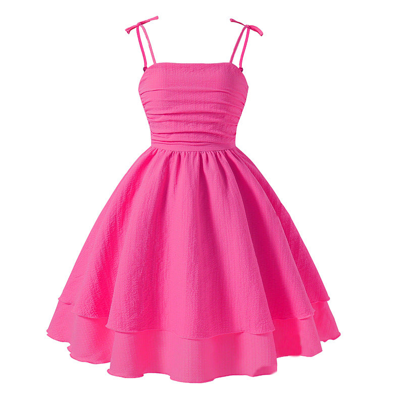 Girls Bow Suspender Princess Dress | 2026 Summer Strap Dress
