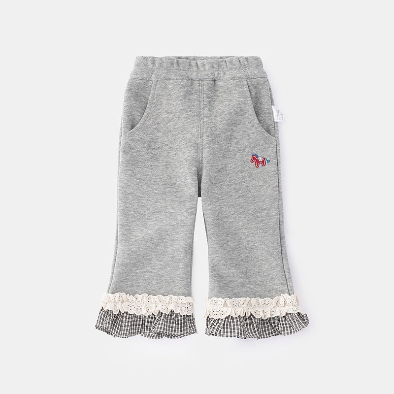 Girls Lace Bell Pants | Kids Spring Casual Trousers