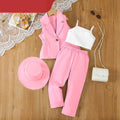 Met Gala Mini | Girls Jacket, Vest, Trousers & Hat 4-Piece Set