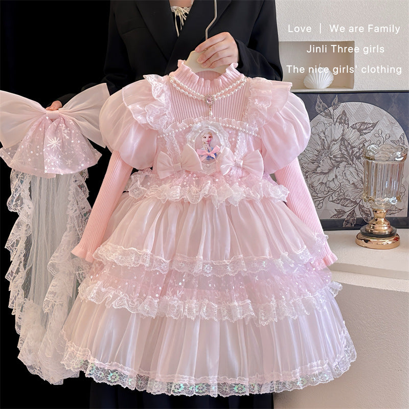 The Ice Queen’s Gala | 2026 Winter Sweater Cake Mesh Dress
