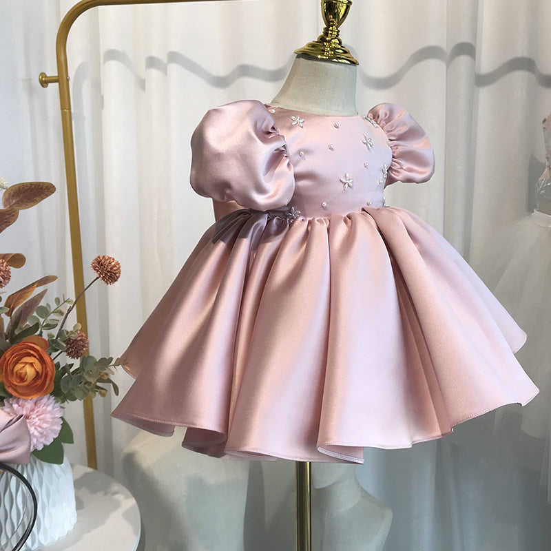 The Arctic Azure | Blue Satin Winter Tutu & Portrait Dress