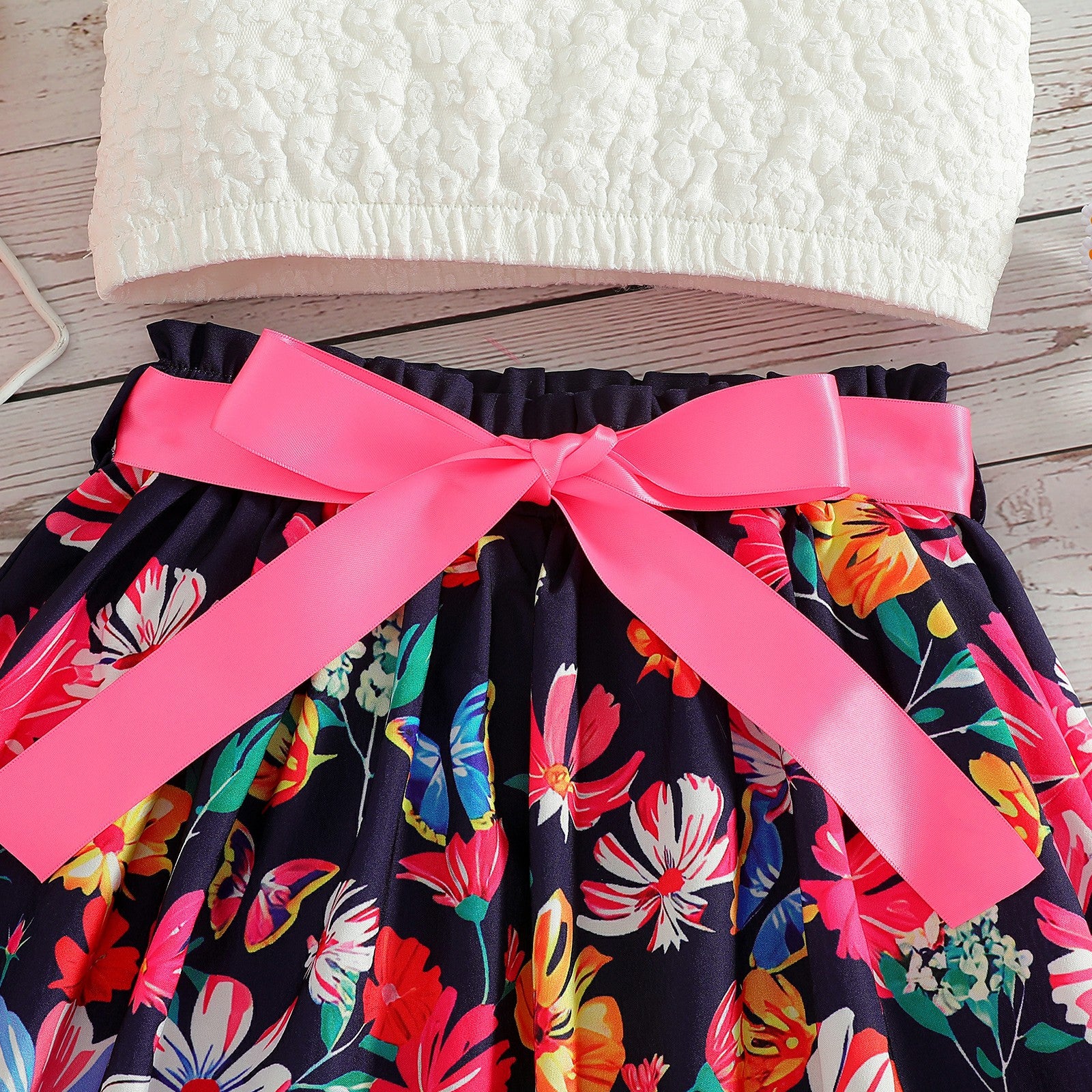The Blossom Bell | Girls’ Summer Floral A-Line Umbrella Skirt