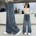 The Metro Flare | Girls' Versatile Wide-Leg Denim Trousers