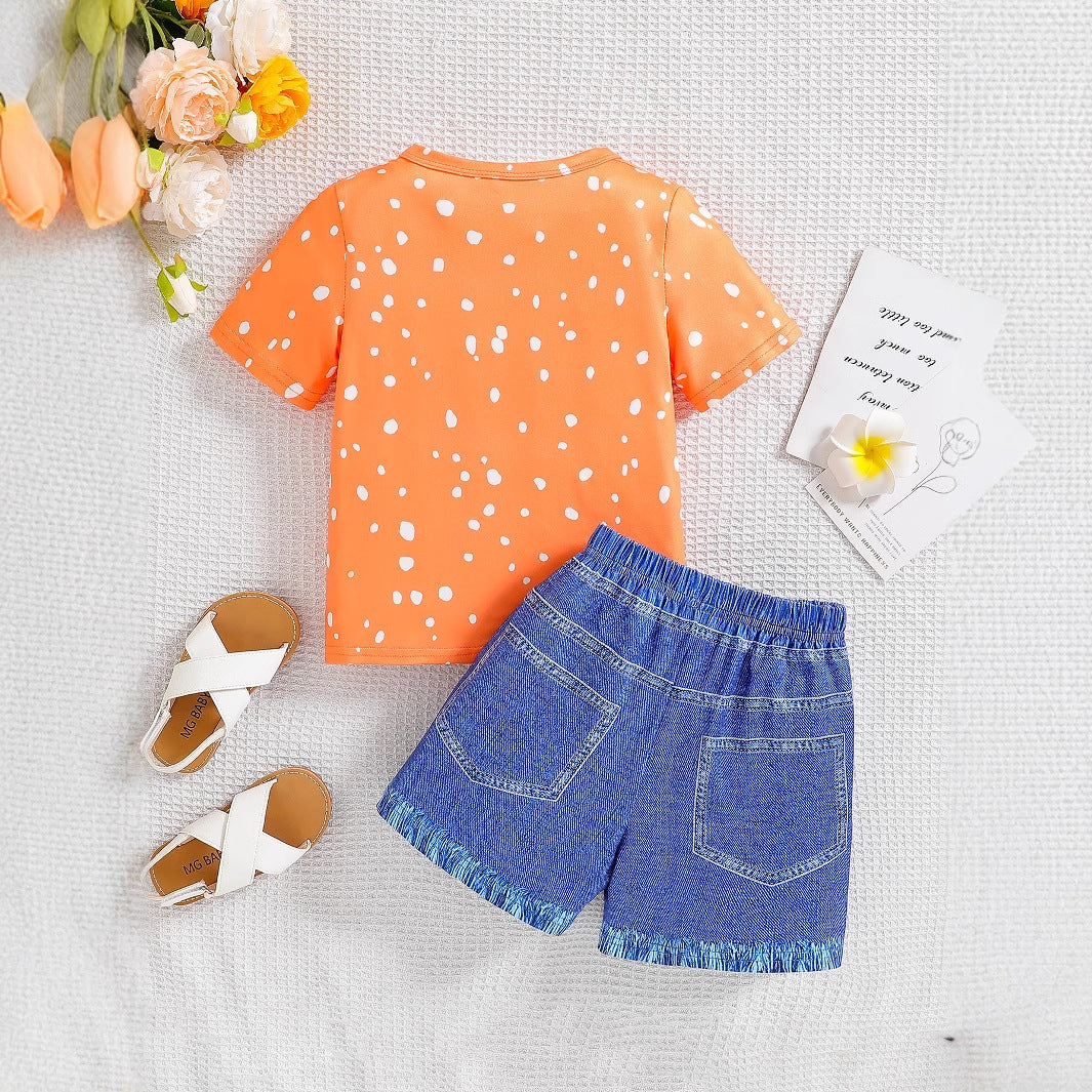 The Urban Jungle | Young Girls’ Cartoon Avatar & Leopard Print 2-Piece Set