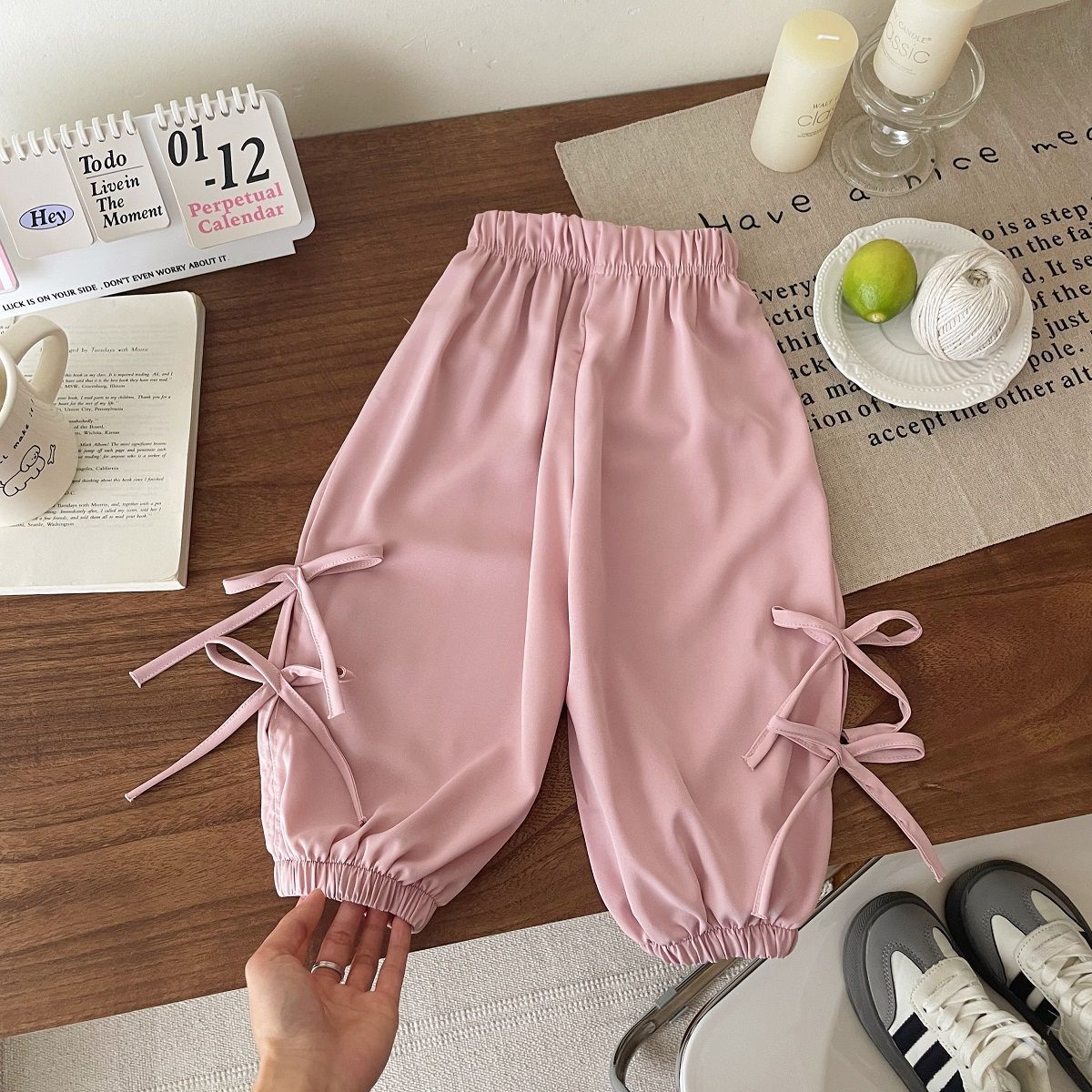 Girls Bow Bloomers Summer Pants | Medium Children Loose Casual Trousers