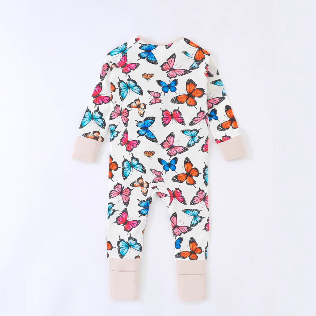 The Painted Wing | Bamboo Fiber Butterfly Zip Onesie
