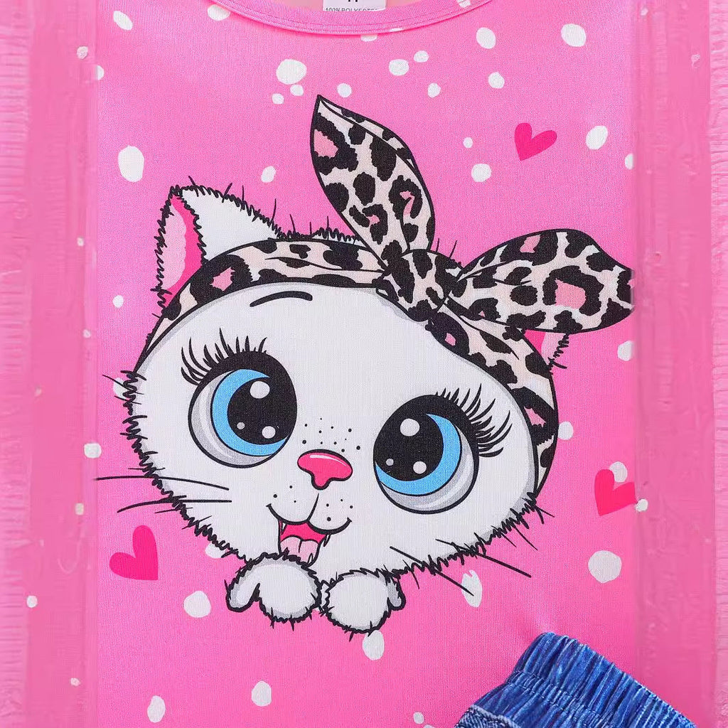 The Cat’s Pajamas | Girls’ Big-Eyed Cartoon Summer Set