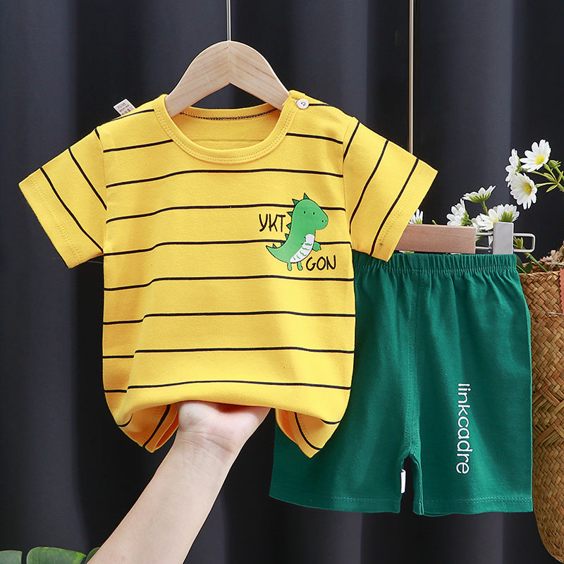 Kids Pure Cotton Summer Set - Breathable Korean Fashion Short-Sleeve Outfit