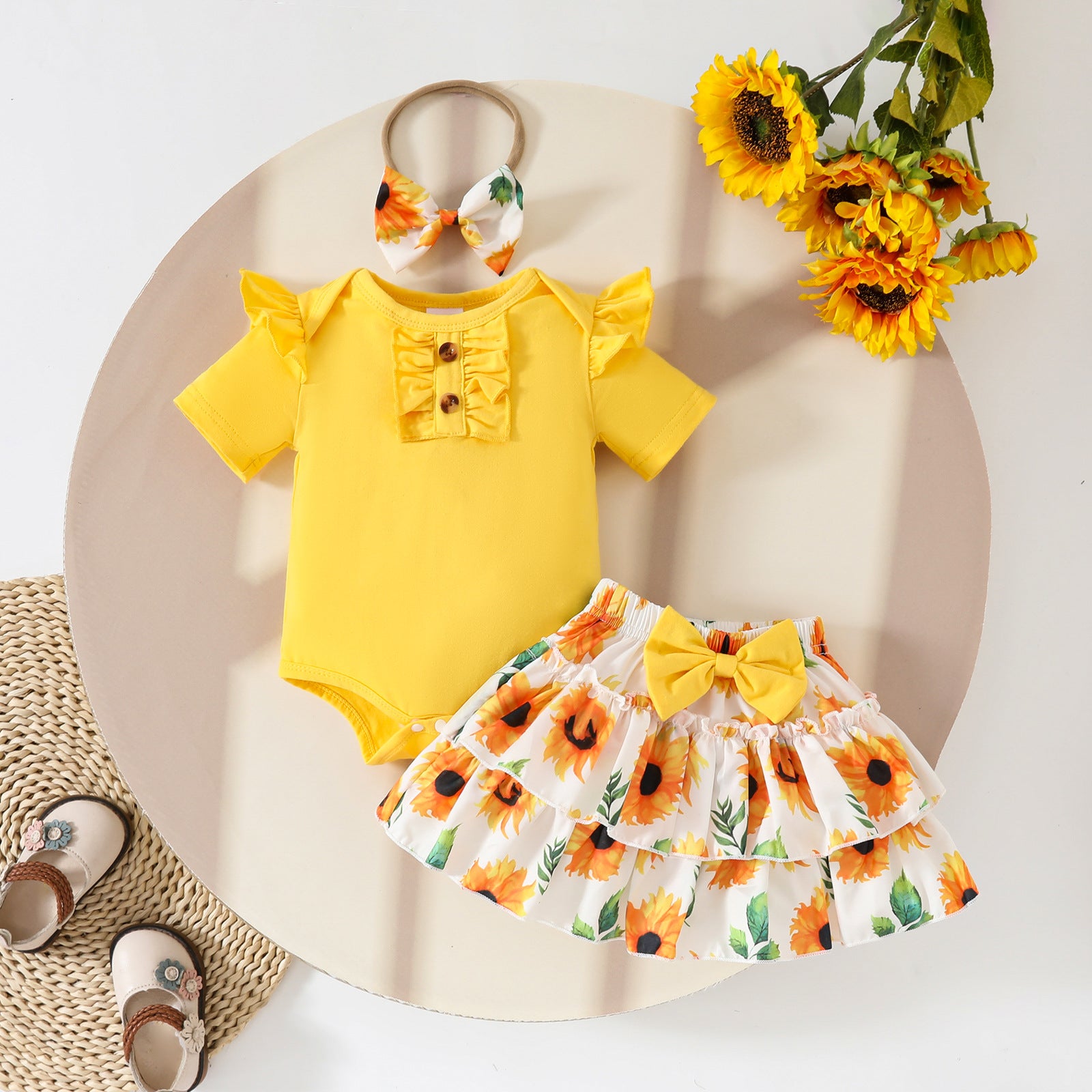 The Minimalist Muse | Baby Ribbed Long-Sleeve Cotton Triangle Romper