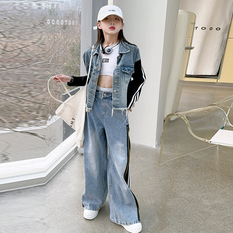 The Amber Tigress | 2026 Orange Tiger Denim Two-Piece Set