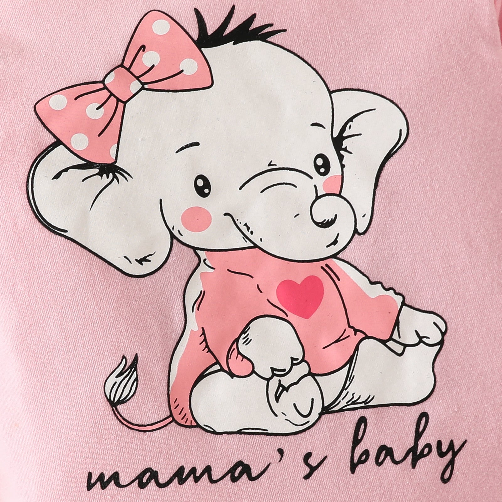 The Dreamy Elephant | Baby Girl Long-Sleeve Romper & Bow Animal Print Trousers