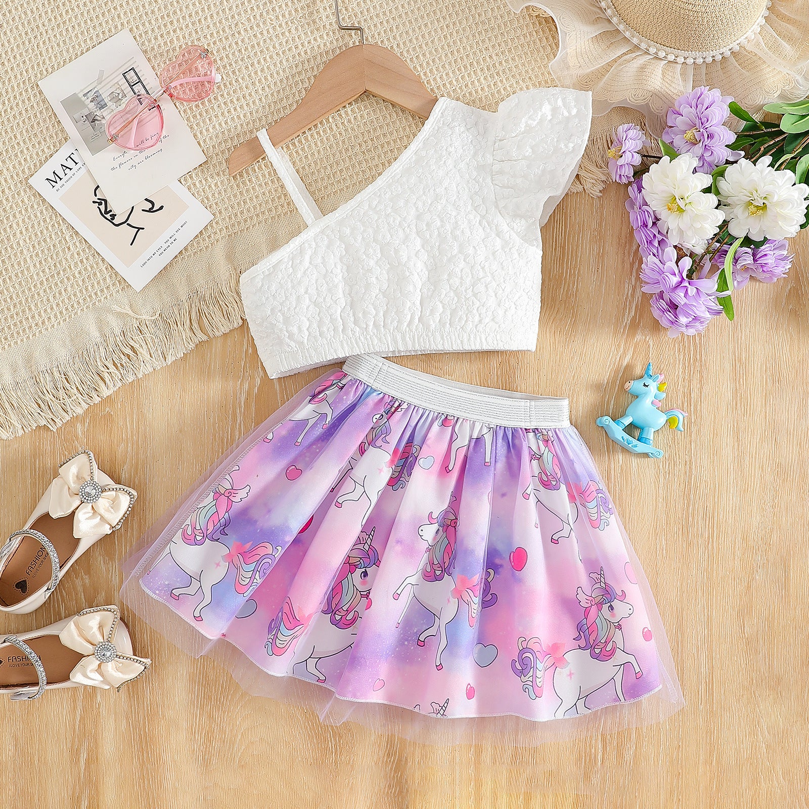 The Prismatic Pegasus | Girls’ Sequin Rainbow "Four Seasons" Mesh Skirt