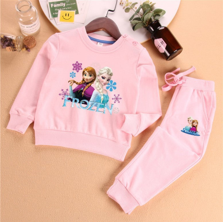 The Heart-Haze Ensemble | Girls’ "Love Sand" Half-Sleeve Mesh Trouser Suit