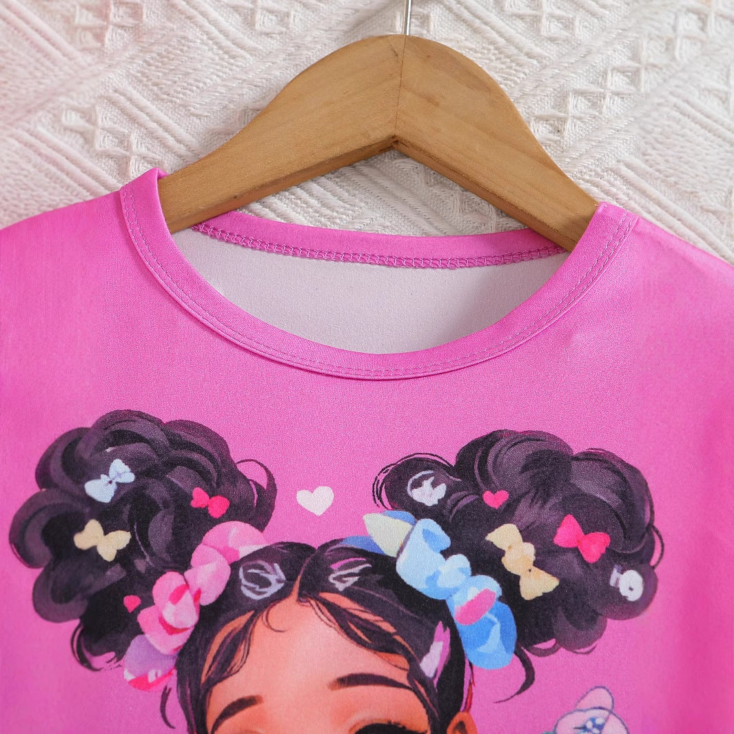 The Denim Darling | Infant & Toddler Girls’ Cartoon Avatar & Printed Jeans Set