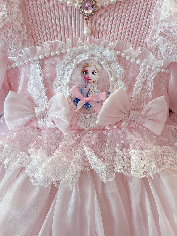 The Ice Queen’s Gala | 2026 Winter Sweater Cake Mesh Dress