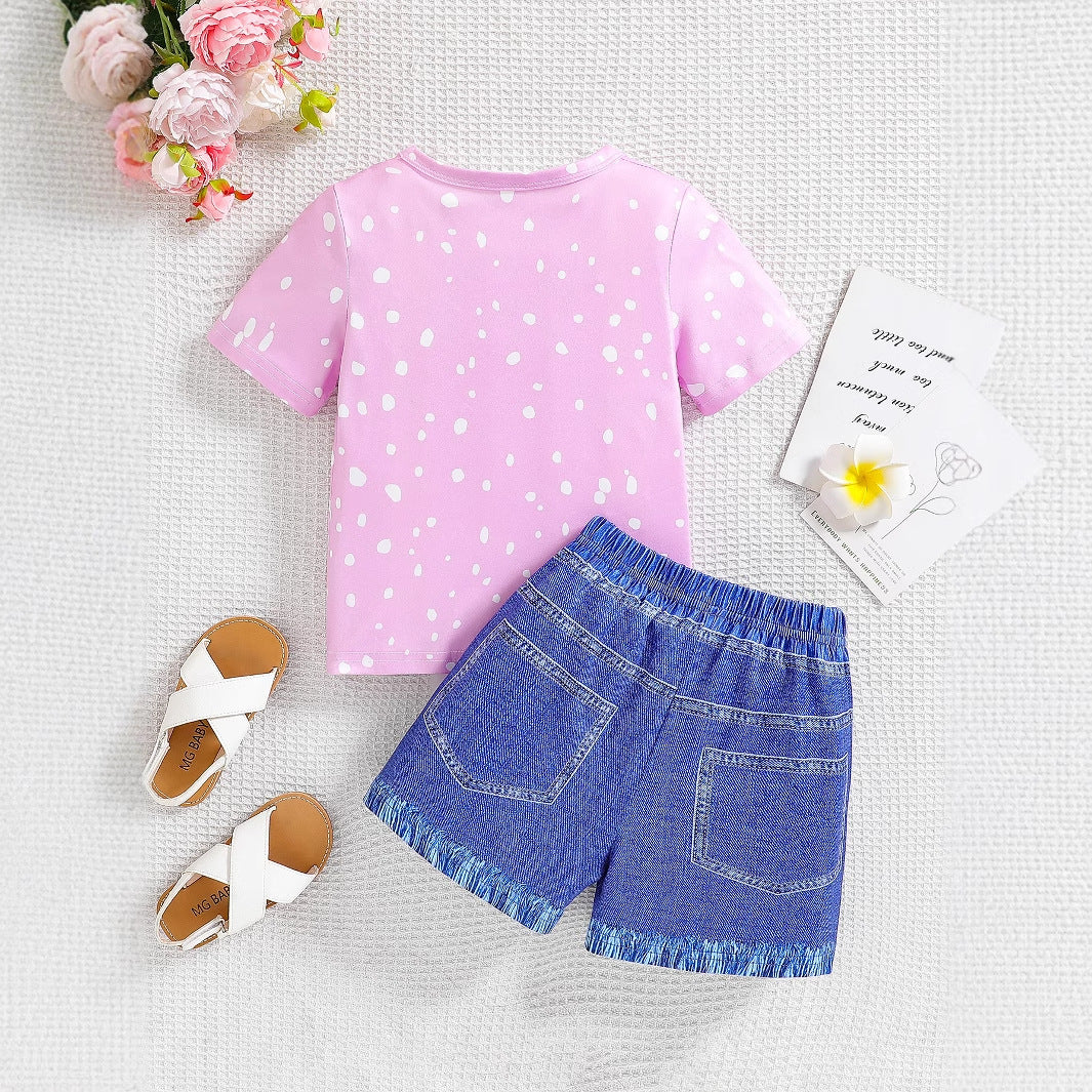 The Urban Jungle | Young Girls’ Cartoon Avatar & Leopard Print 2-Piece Set