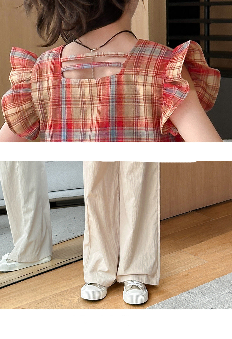 The Fresh Look| 2026 Girls’ "Fresh Doll" Plaid & Wide-Leg Set