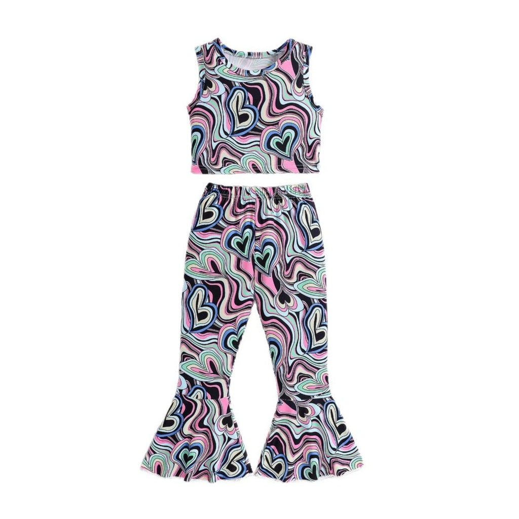 The Retro-Rhythm | Girls’ "High-Street" Printed Flared Trousers
