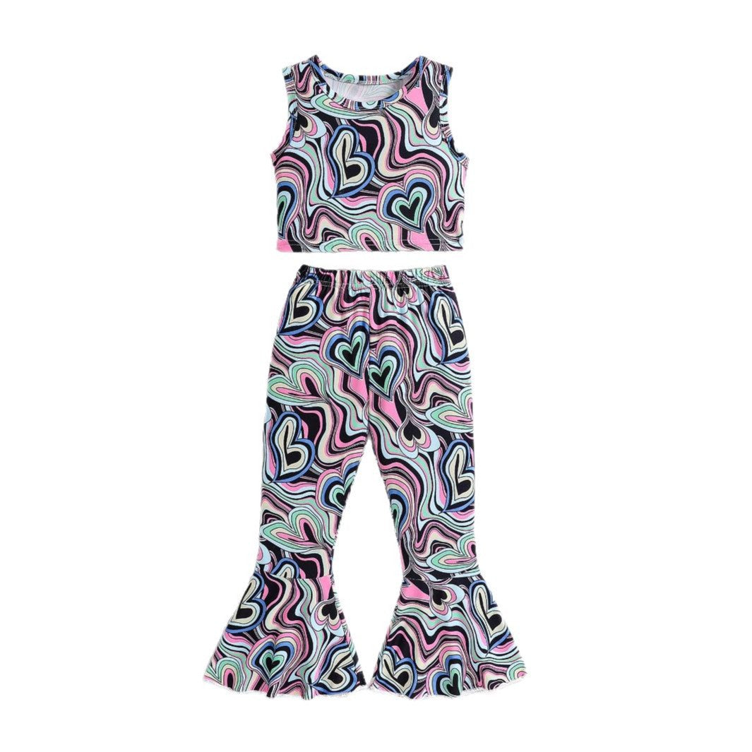 The Retro-Rhythm | Girls’ "High-Street" Printed Flared Trousers