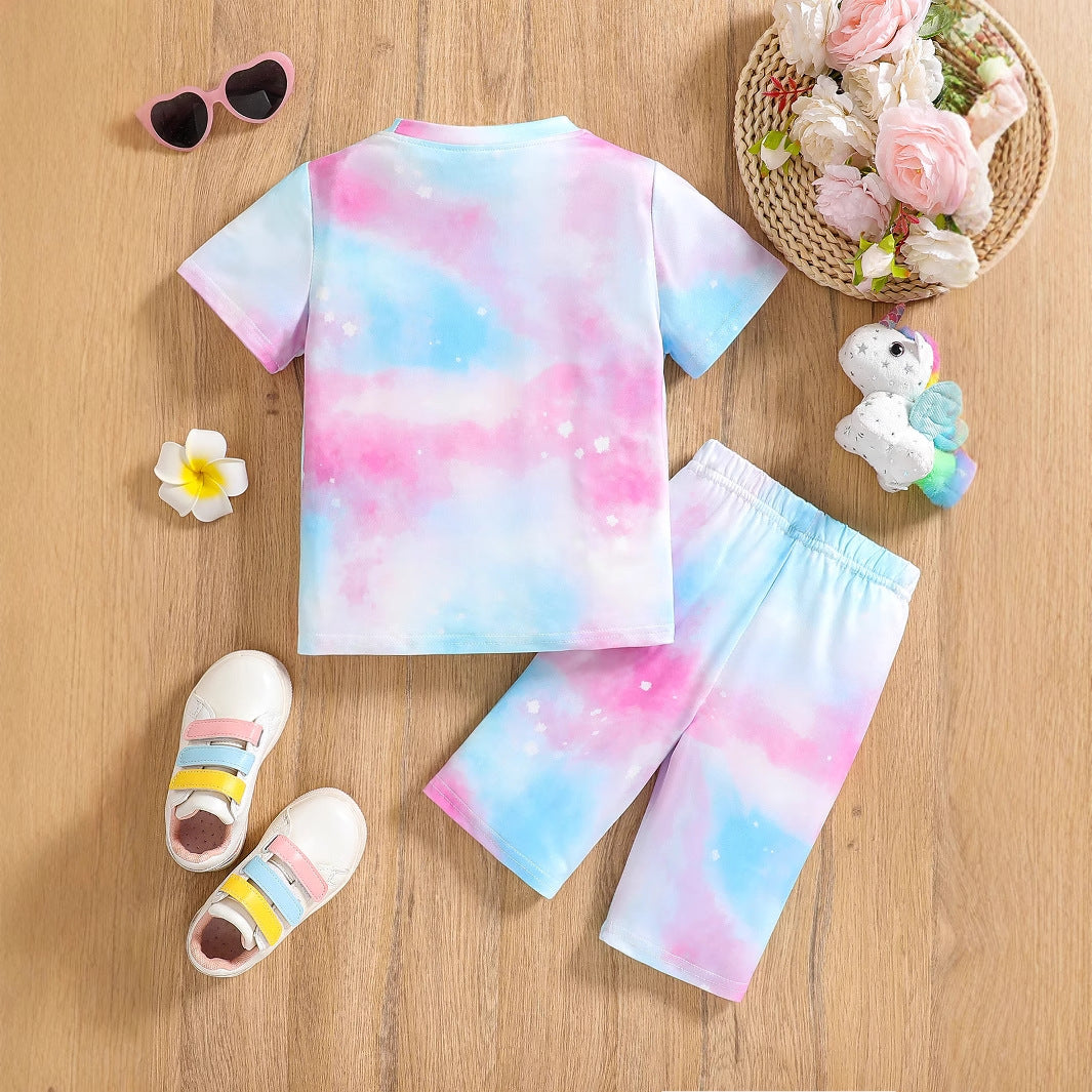 The Prism-Pony | Girls’ 2026 "Horse & Rainbow" Summer Short Set