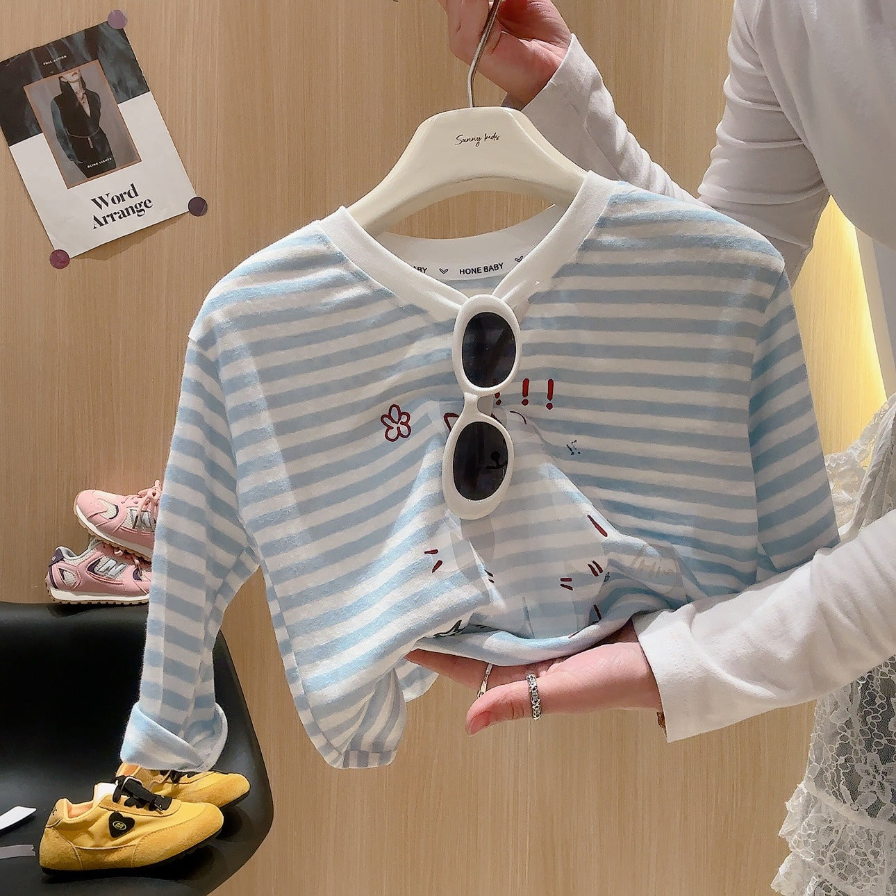 Girls Korean Long Sleeve T-Shirt | Summer Cartoon Sunscreen Top