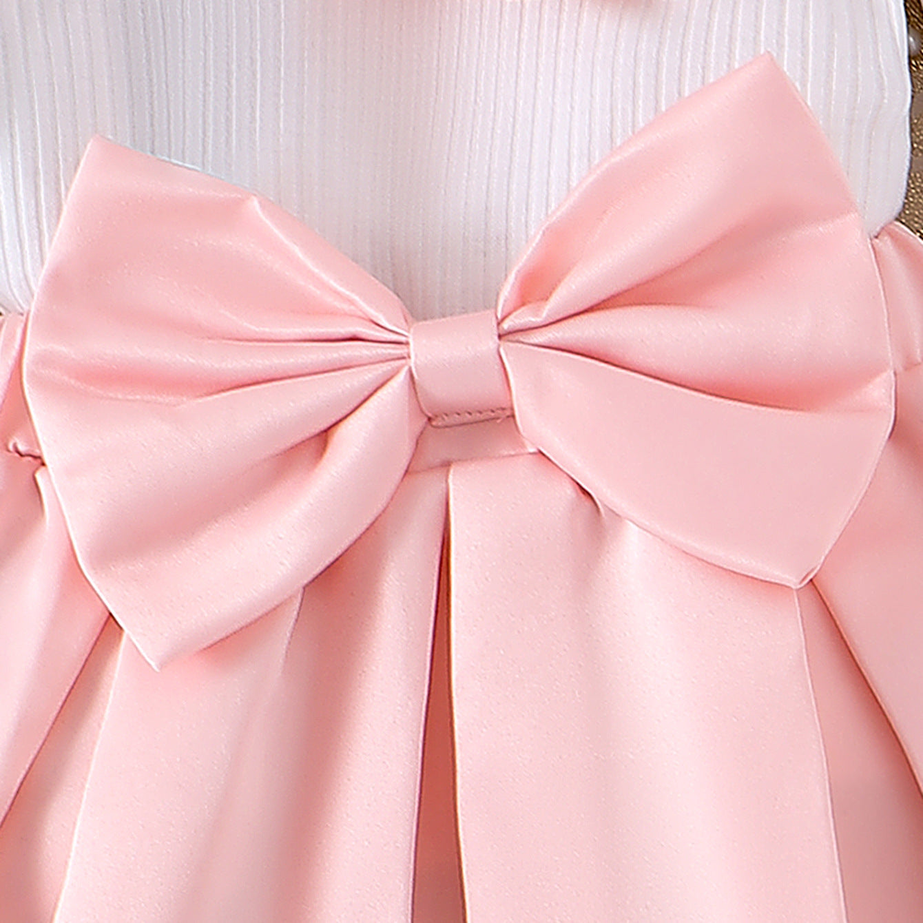 Girls Western Style Bubble Sleeve Turtleneck - Pleated Skirt & Bow Hat 3-Piece Set