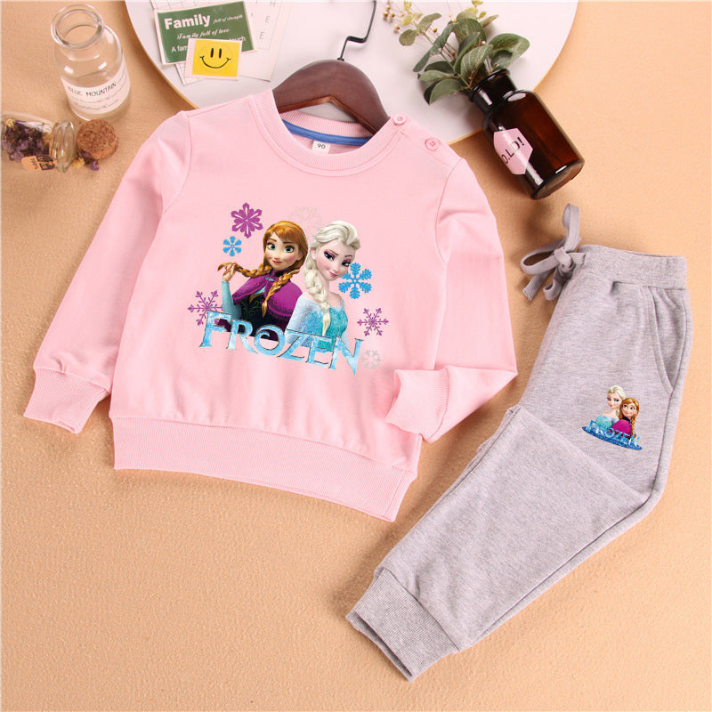 The Royal Autumn | Girls’ Elsa Heart-Print Half-Sleeve Set