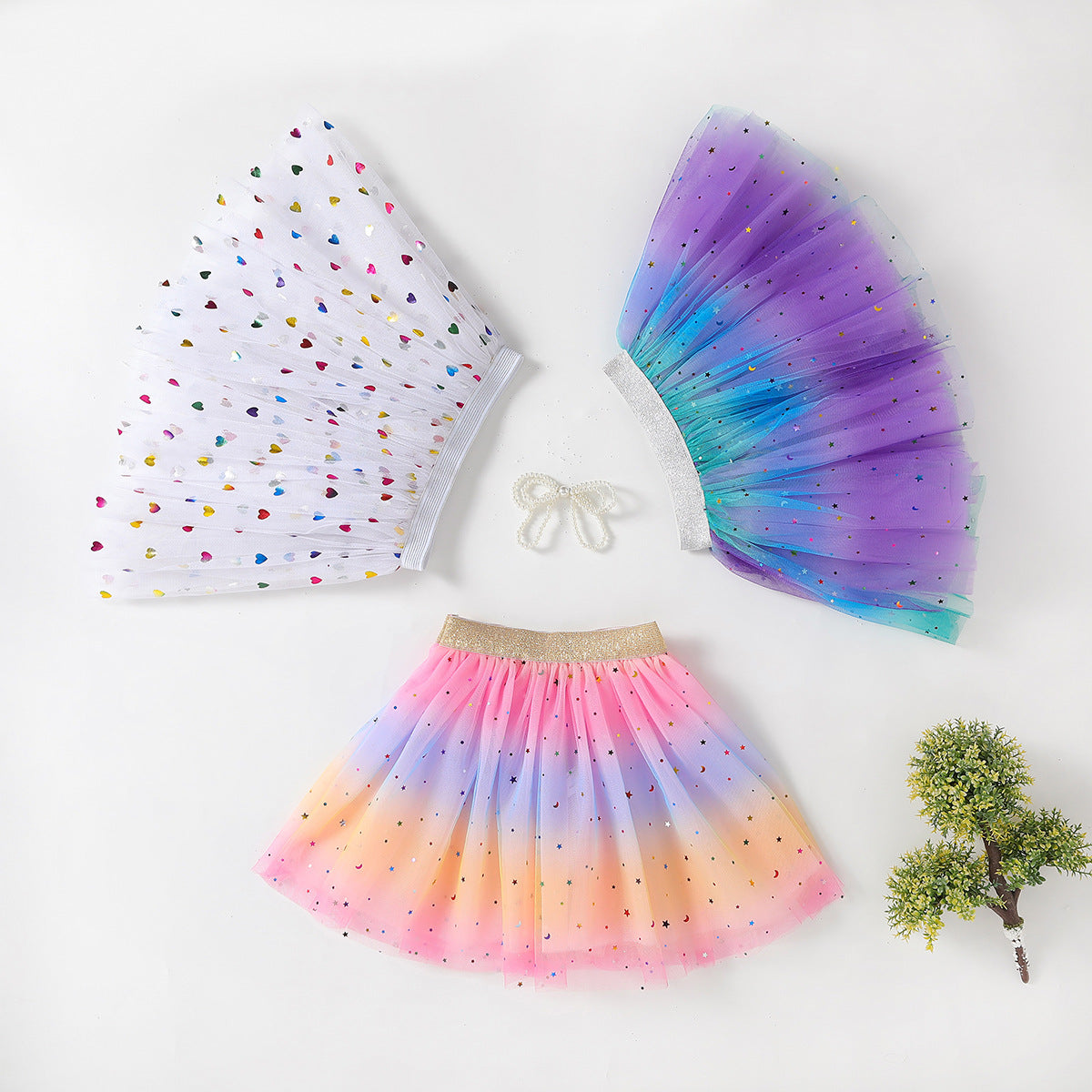 The Heritage Haze | Girls’ Spring/Autumn Layered Mesh Pleated Skirt