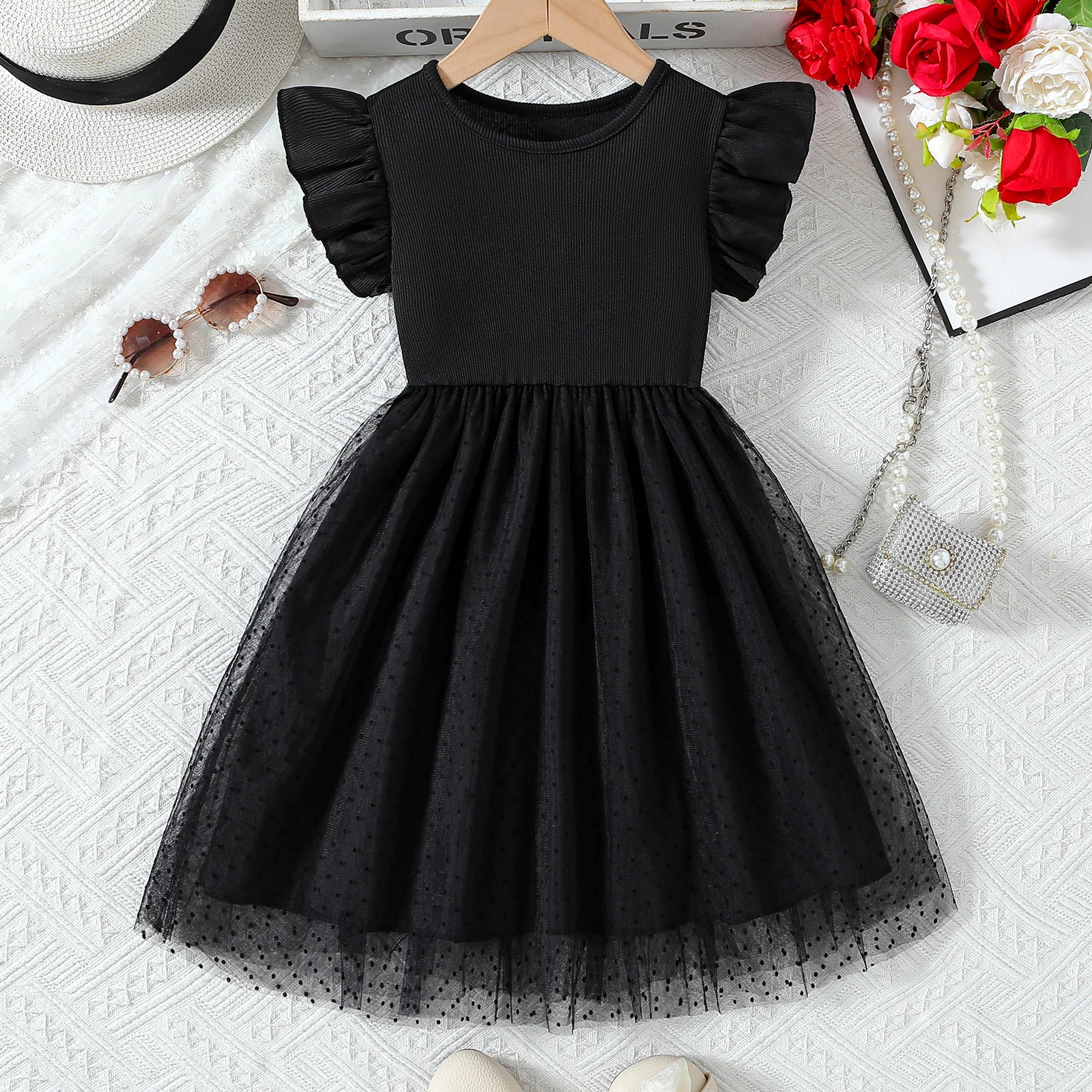The Celestial Mist | Girls’ 2026 "Super Foreign" Short-Sleeve Mesh Princess Dress