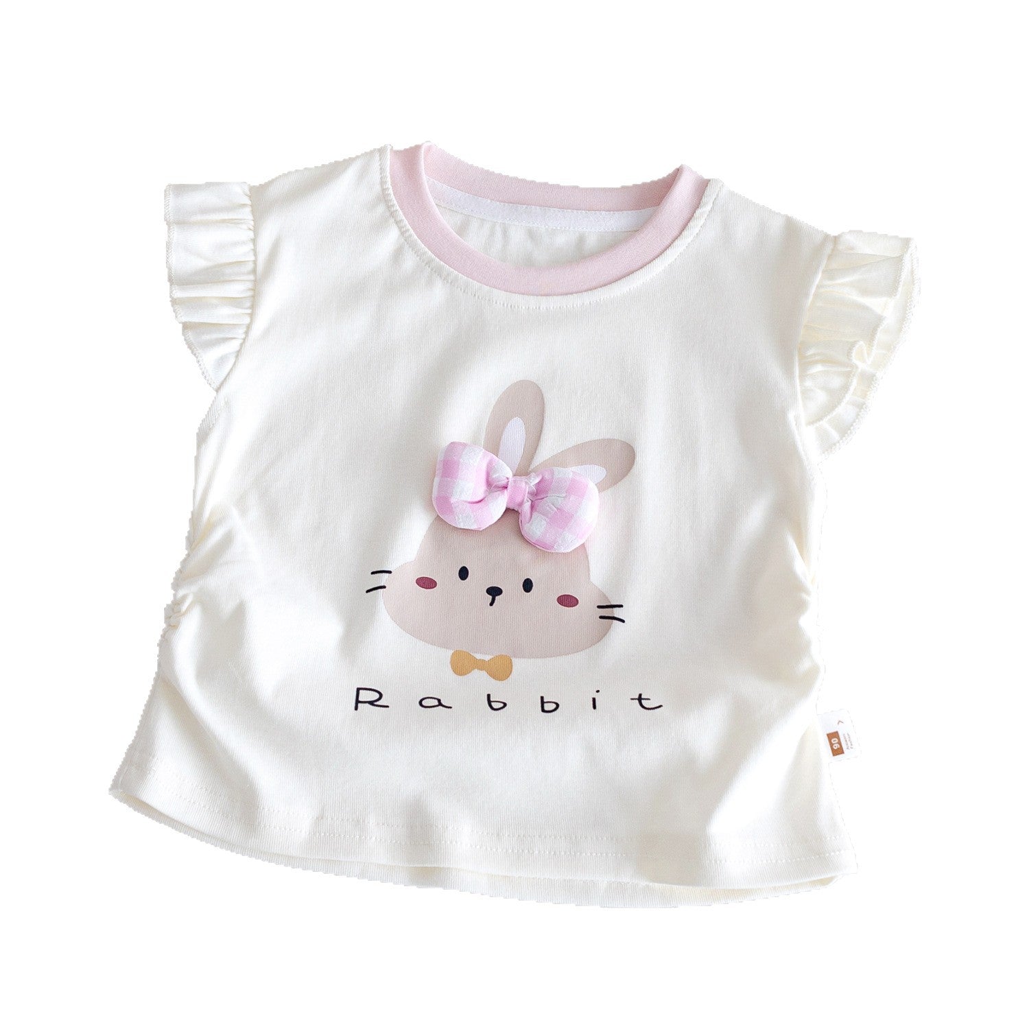Girls Rabbit Print Flutter Sleeve Vest Top