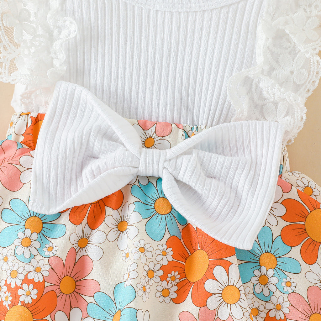 The Petal-Cloud | 2026 Baby & Toddler "Lace-Floral" Five-Color Romper
