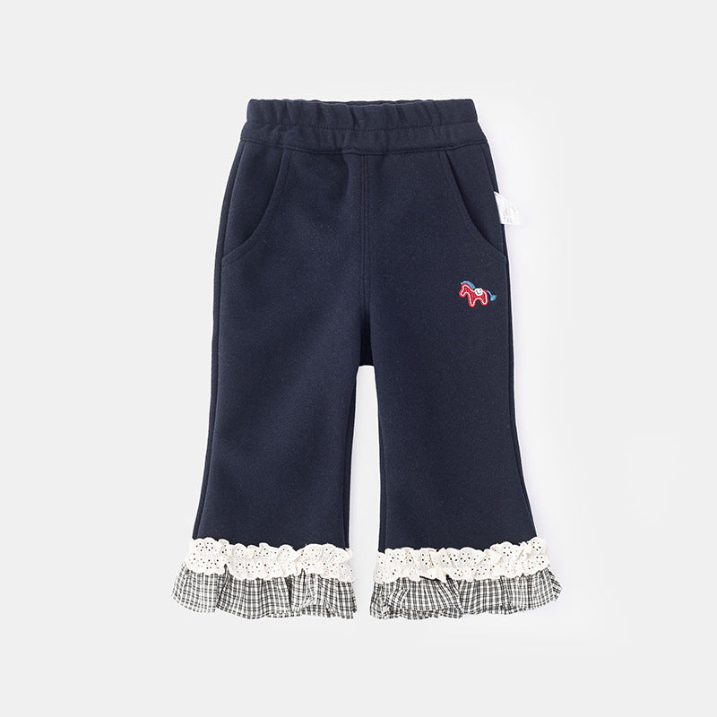 Girls Lace Bell Pants | Kids Spring Casual Trousers