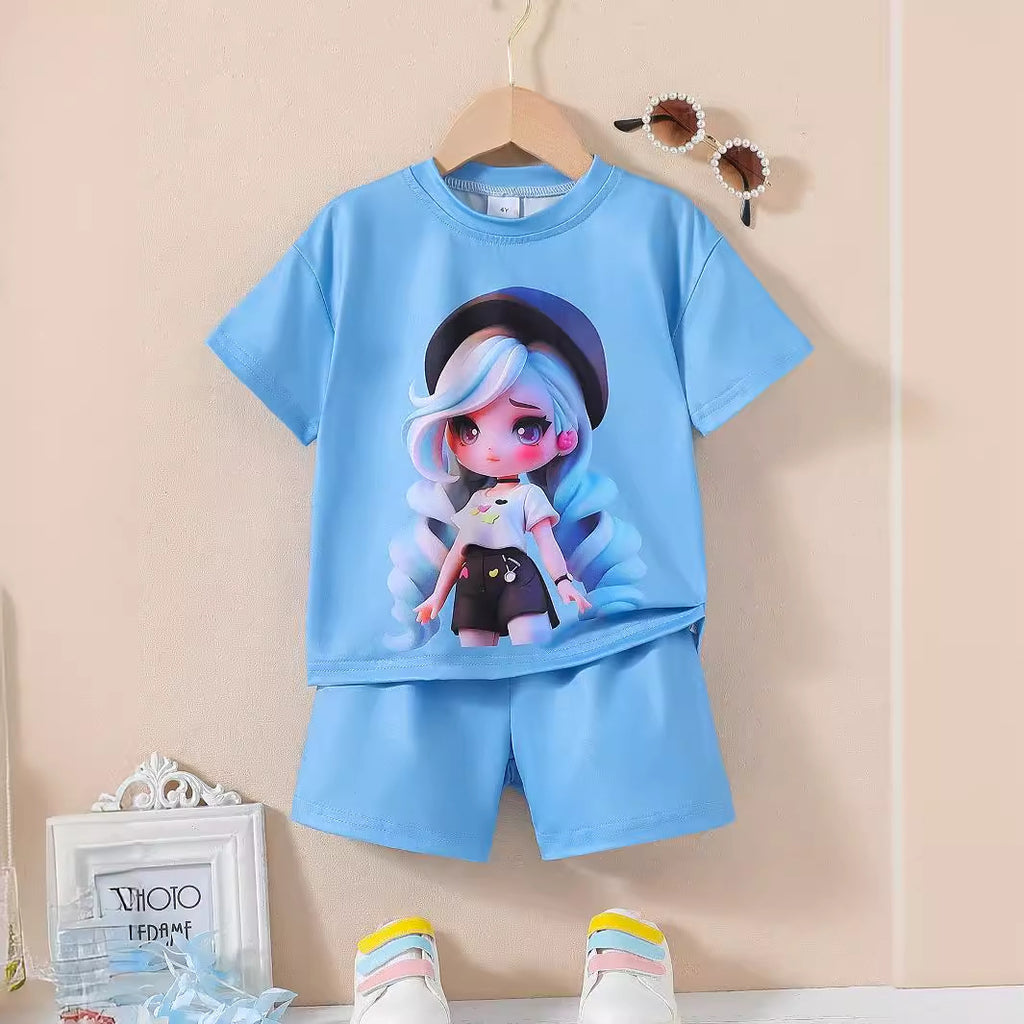 The Chroma-Glide | Girls’ 2026 "Heat-Lock" Graphic Tee & Relaxed Pant Set